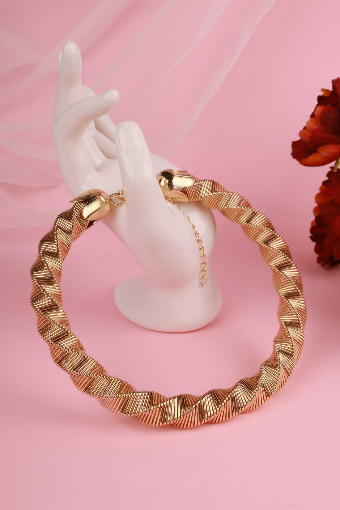 Radiant Twist Gold-Tone Necklace