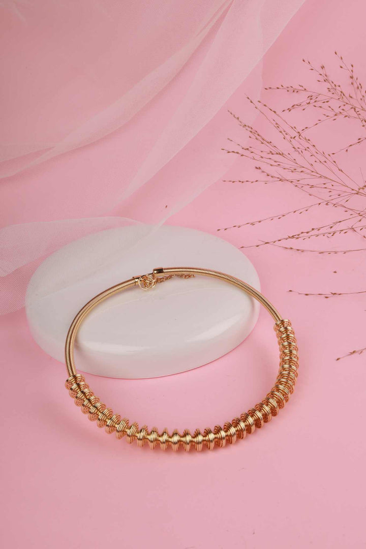 Golden Coil Statement Necklace