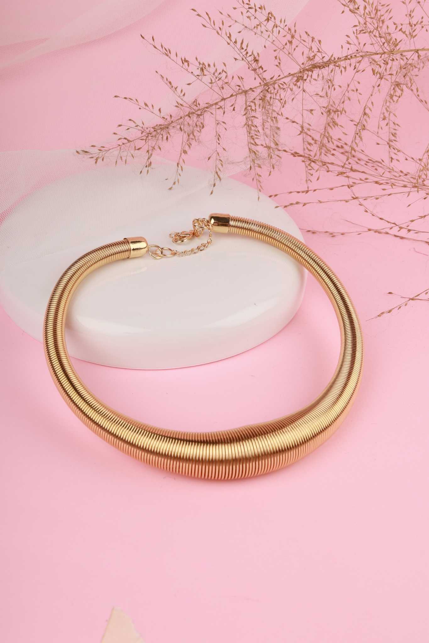 Golden Aura Statement Collar Necklace
