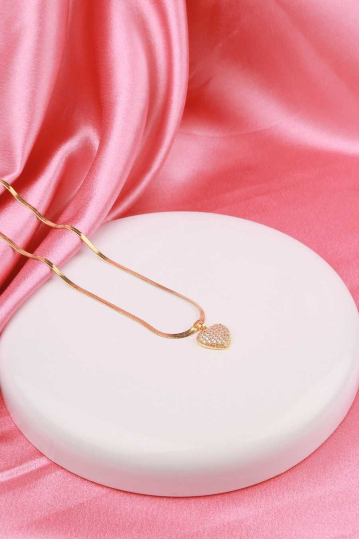 Crystal Heart Charm Necklace