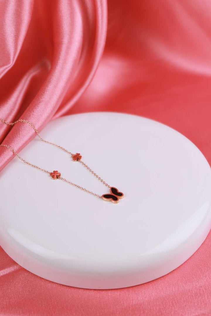 Taassya Midnight Butterfly Charm Necklace