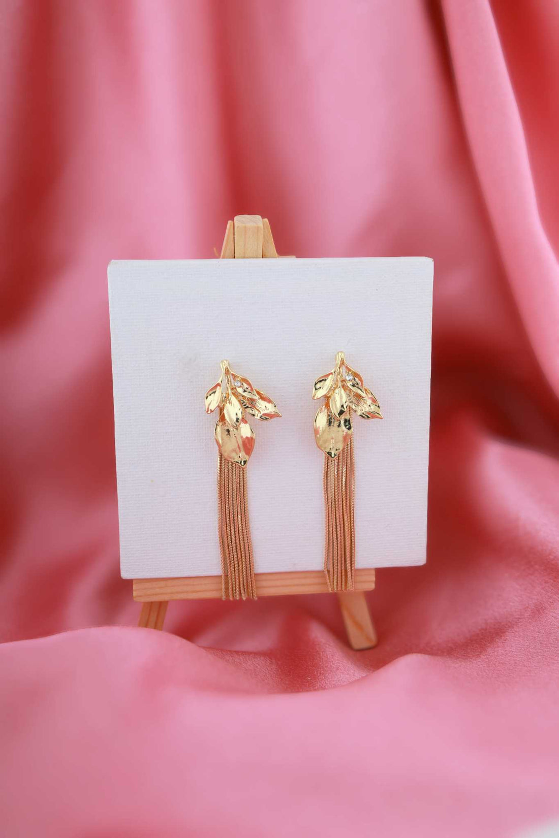 Aurora Oval Drop Earrings – Gold Finish