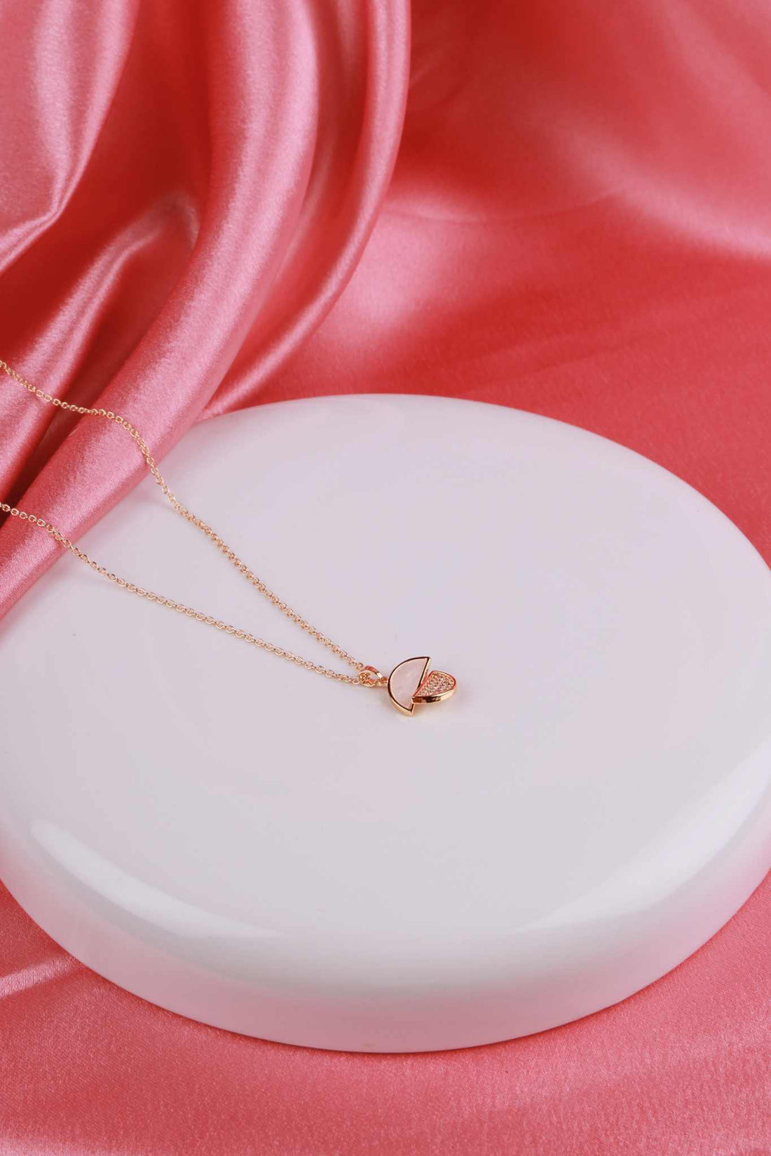 Half-Moon Glow Pendant Necklace