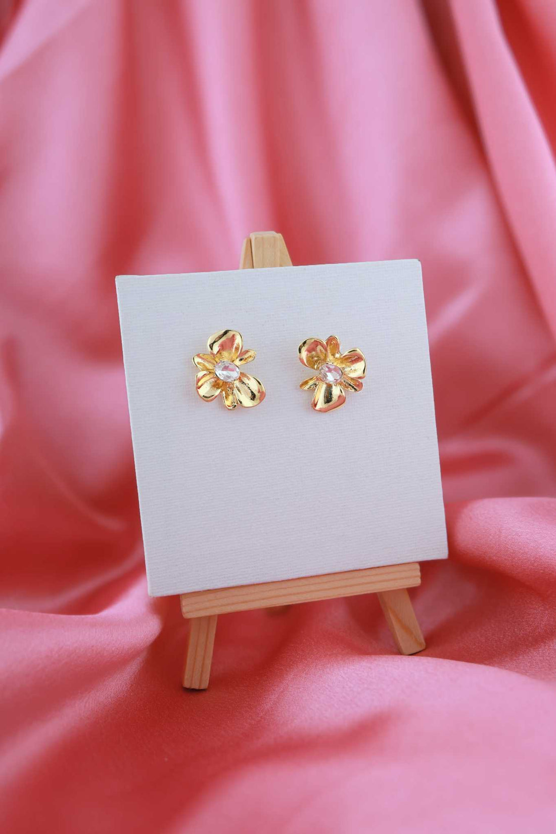 Golden Bloom Crystal Studs