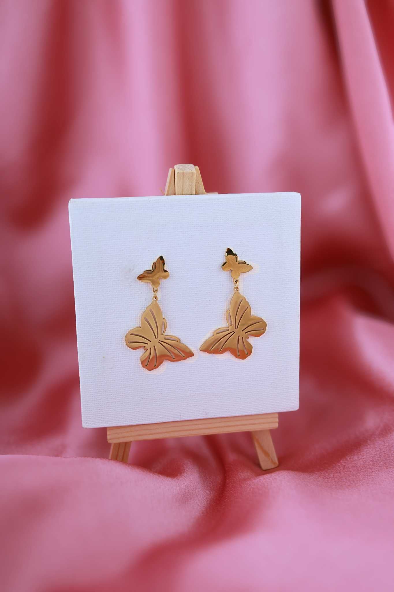 Golden Butterfly Charm Earrings