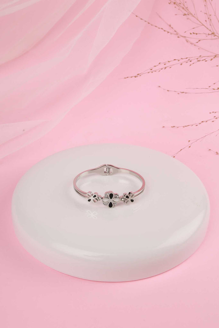 Midnight Bloom Silver Kada