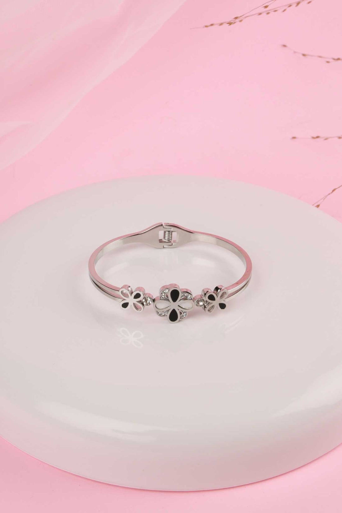 Midnight Bloom Silver Kada