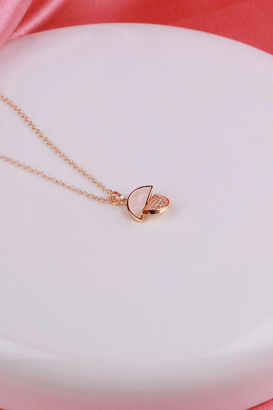 Half-Moon Glow Pendant Necklace