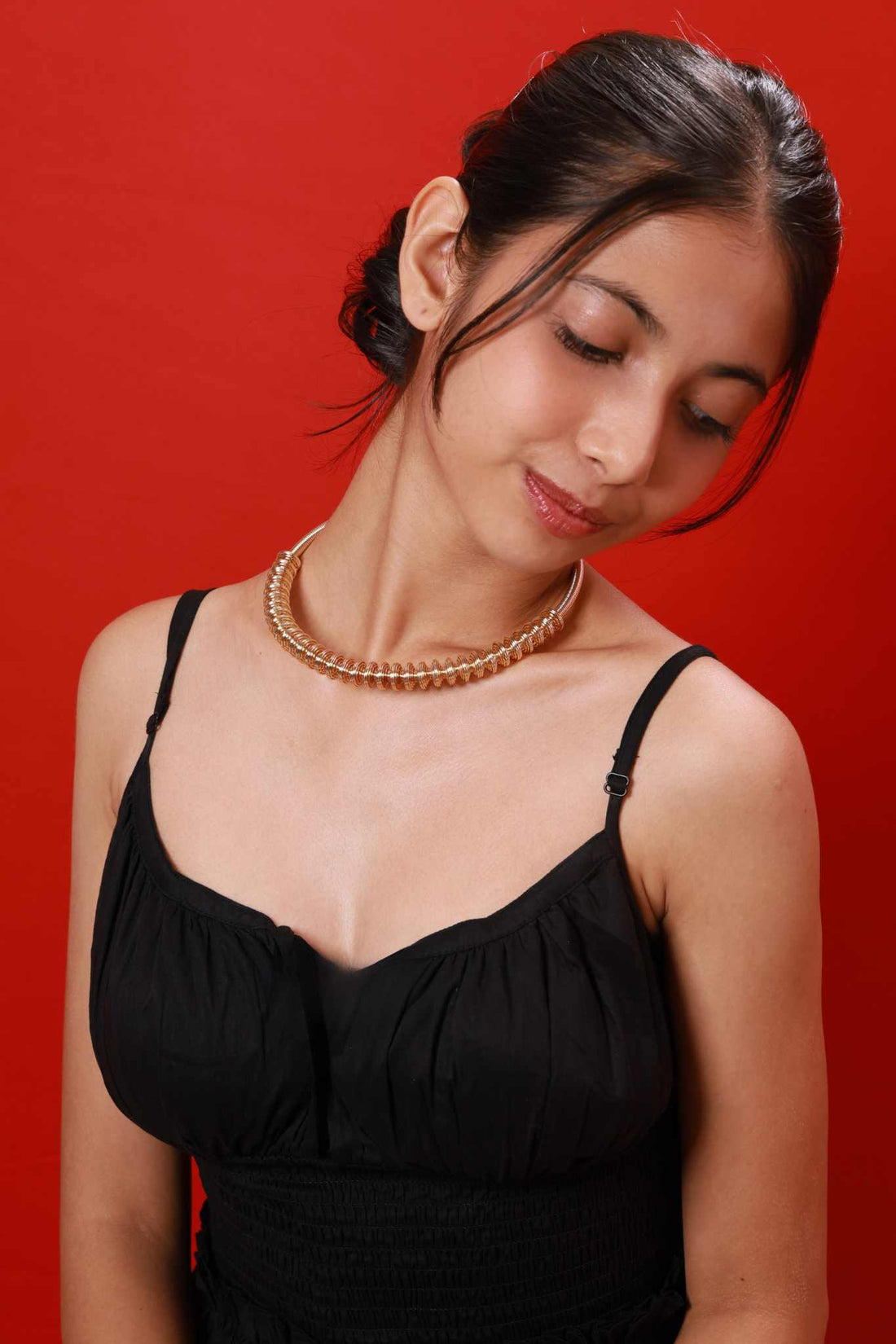 Golden Coil Statement Necklace