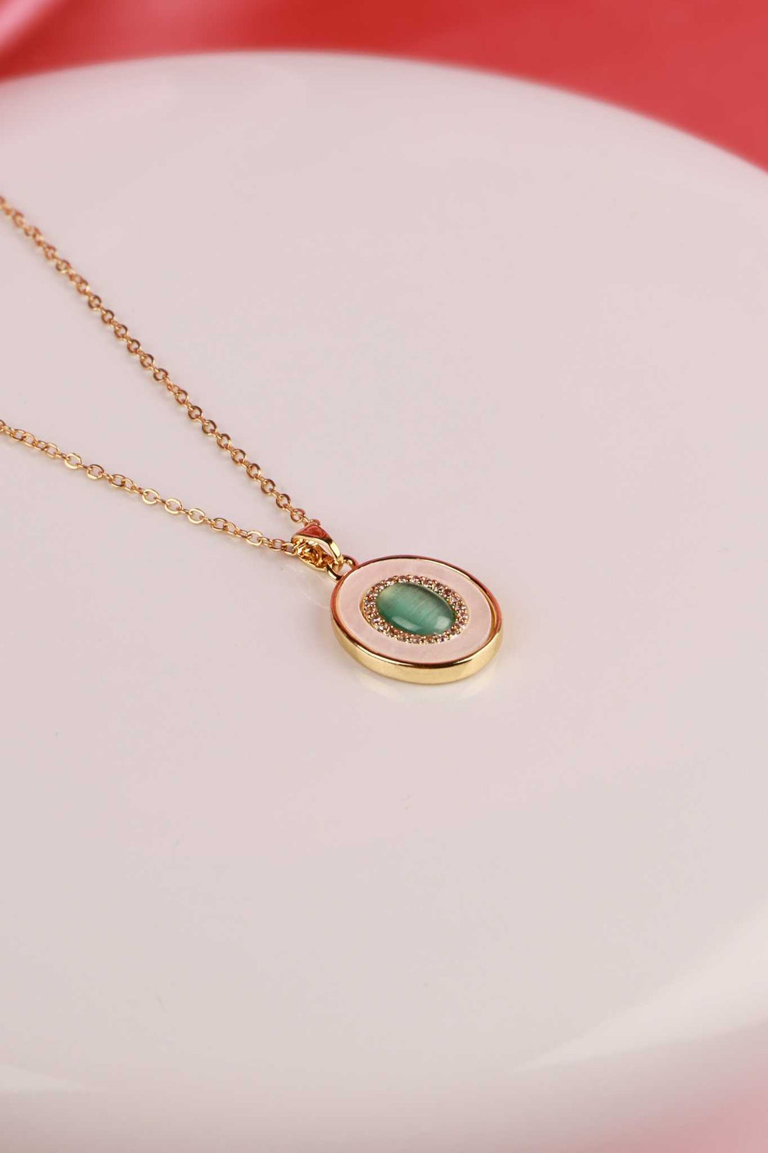 Emerald Glow Medallion Necklace