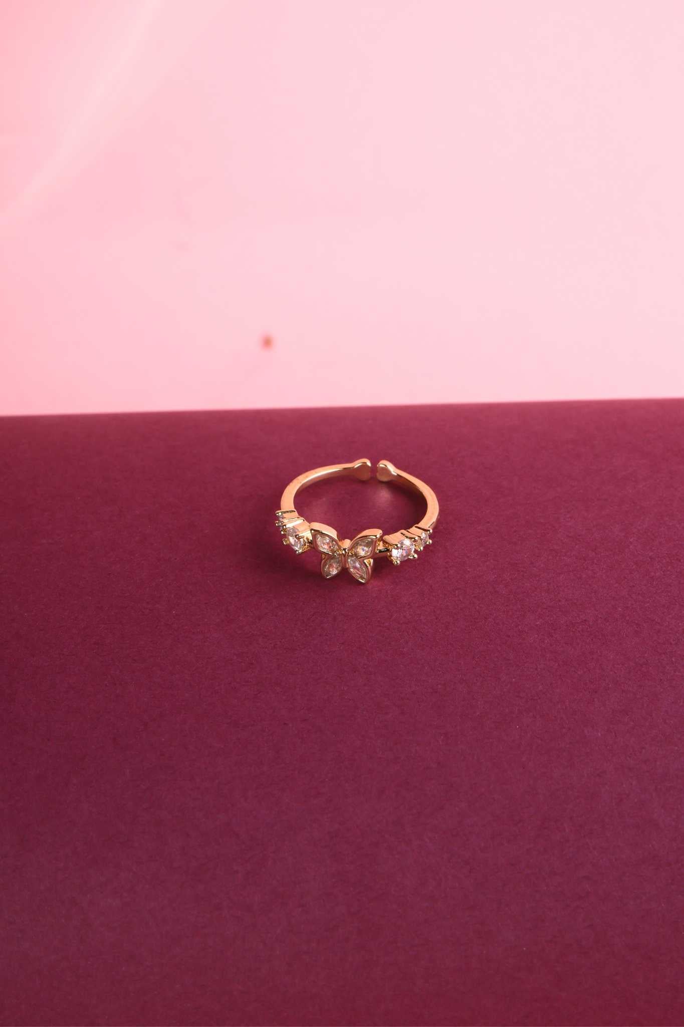 Butterfly Glow Adjustable Ring