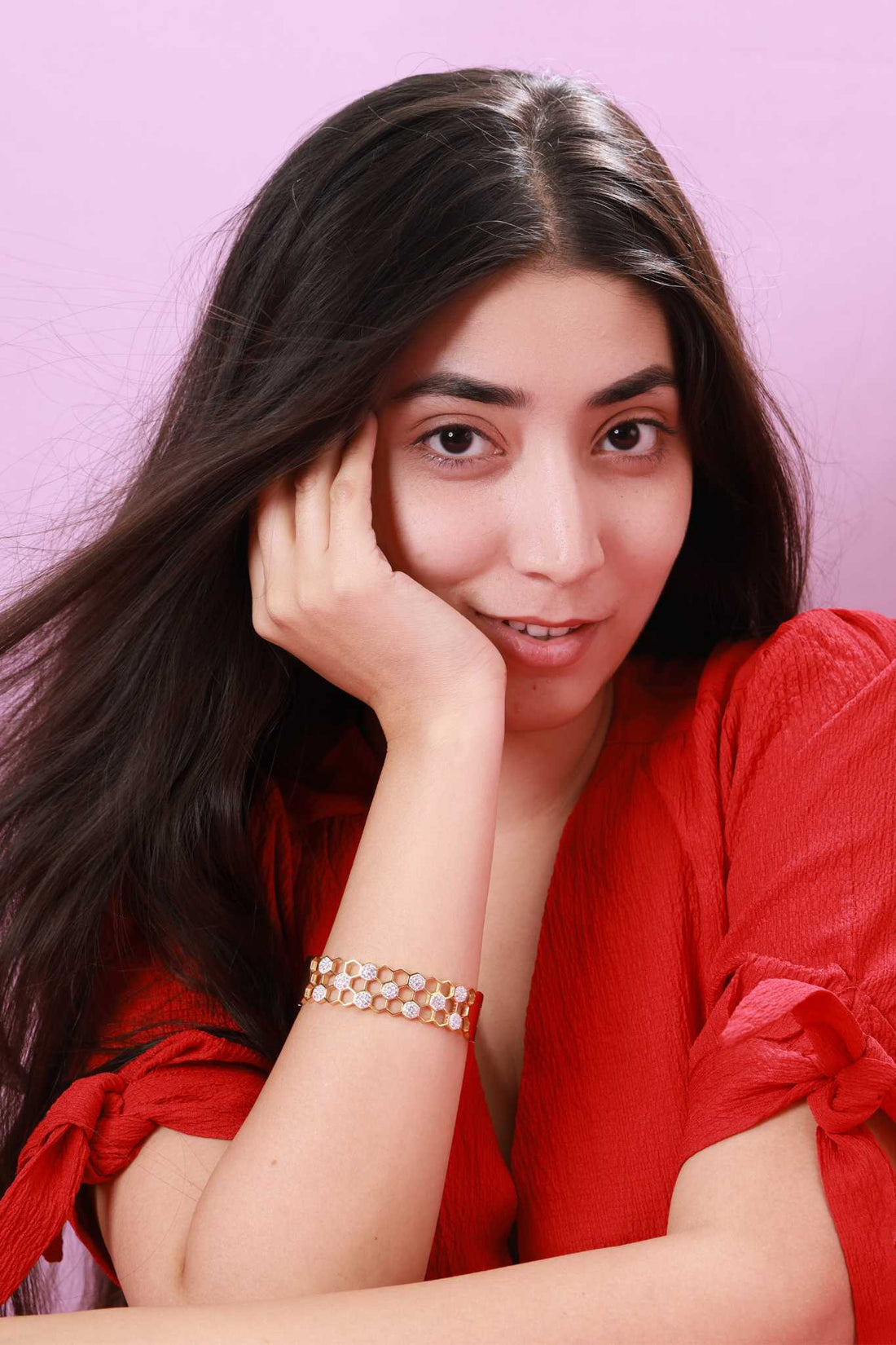 Golden Honeycomb Diamond Kada