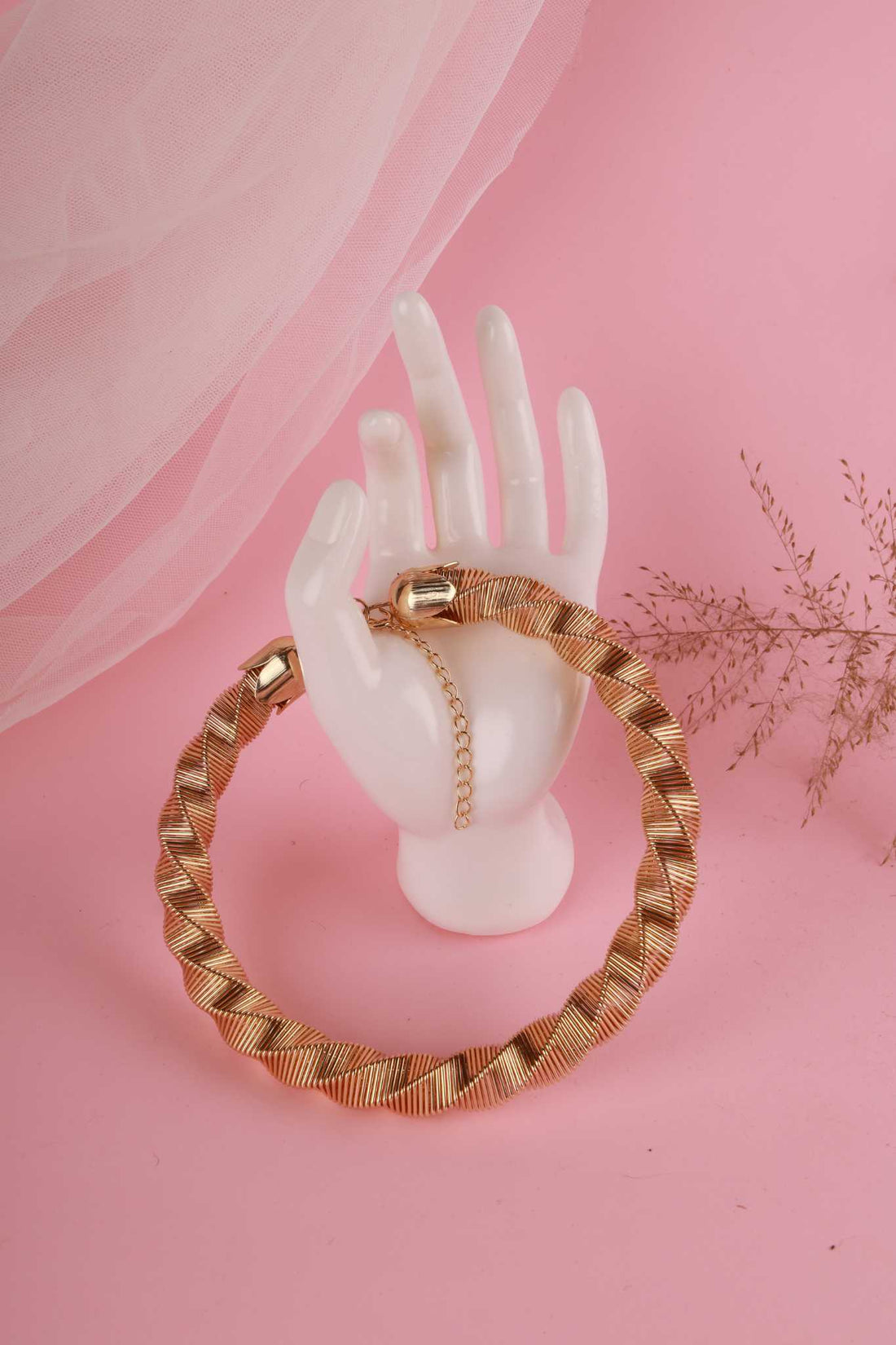 Radiant Twist Gold-Tone Necklace