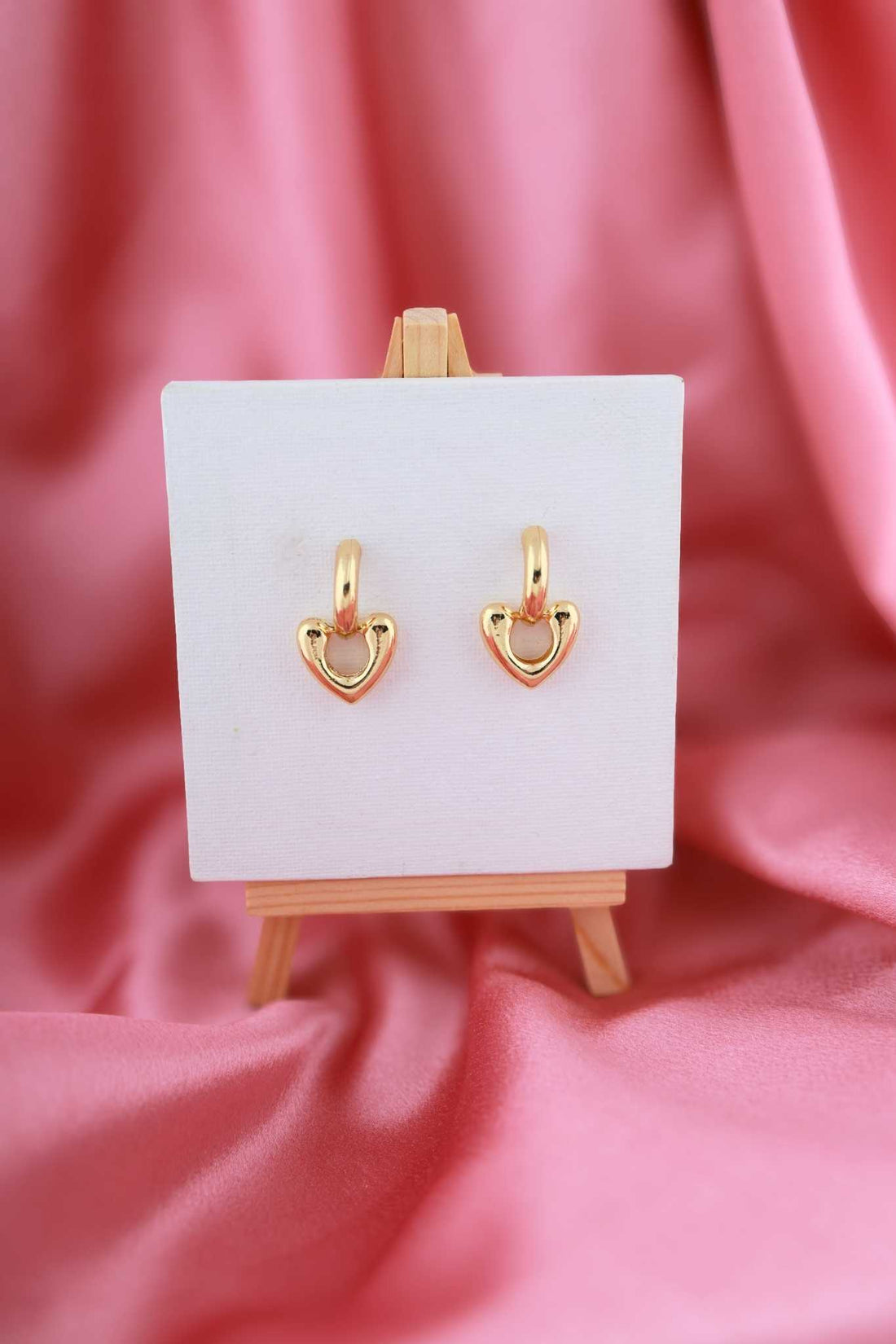 Golden Heart Hoop Earrings