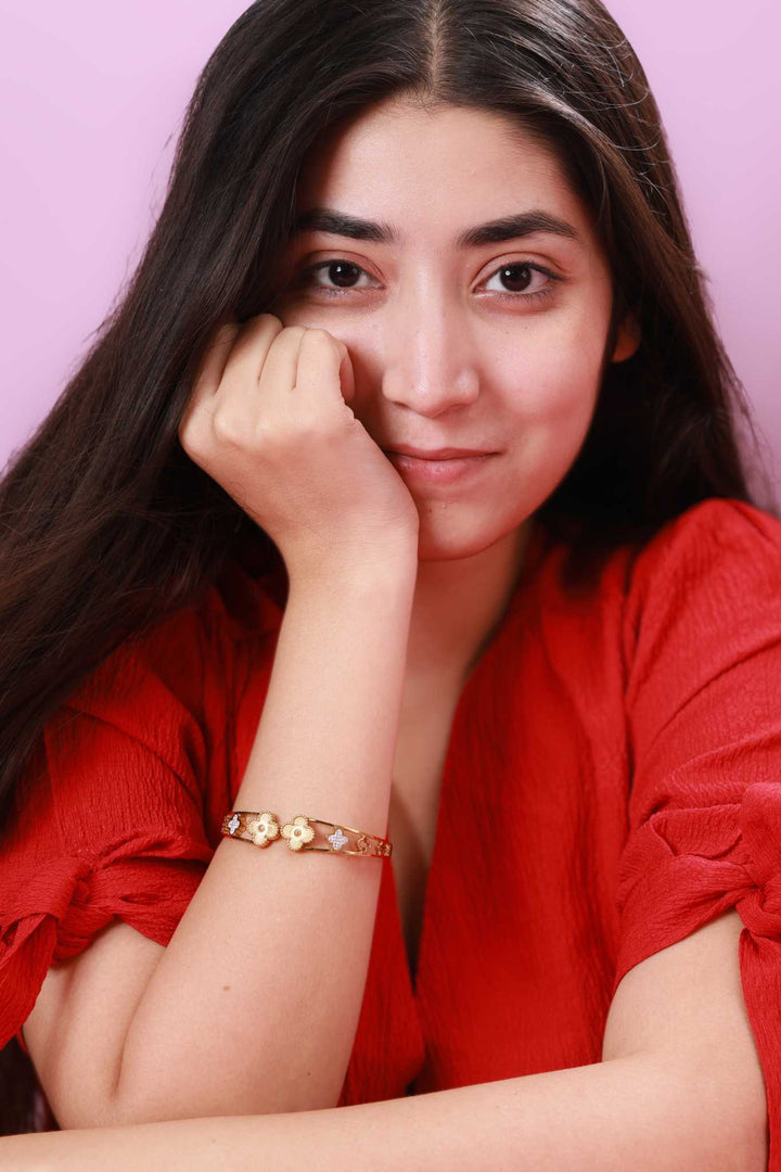 Floral Charm Golden Kada