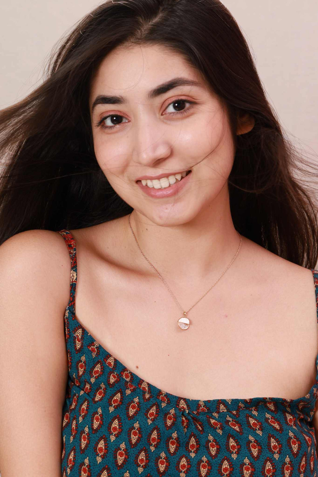 Half-Moon Glow Pendant Necklace