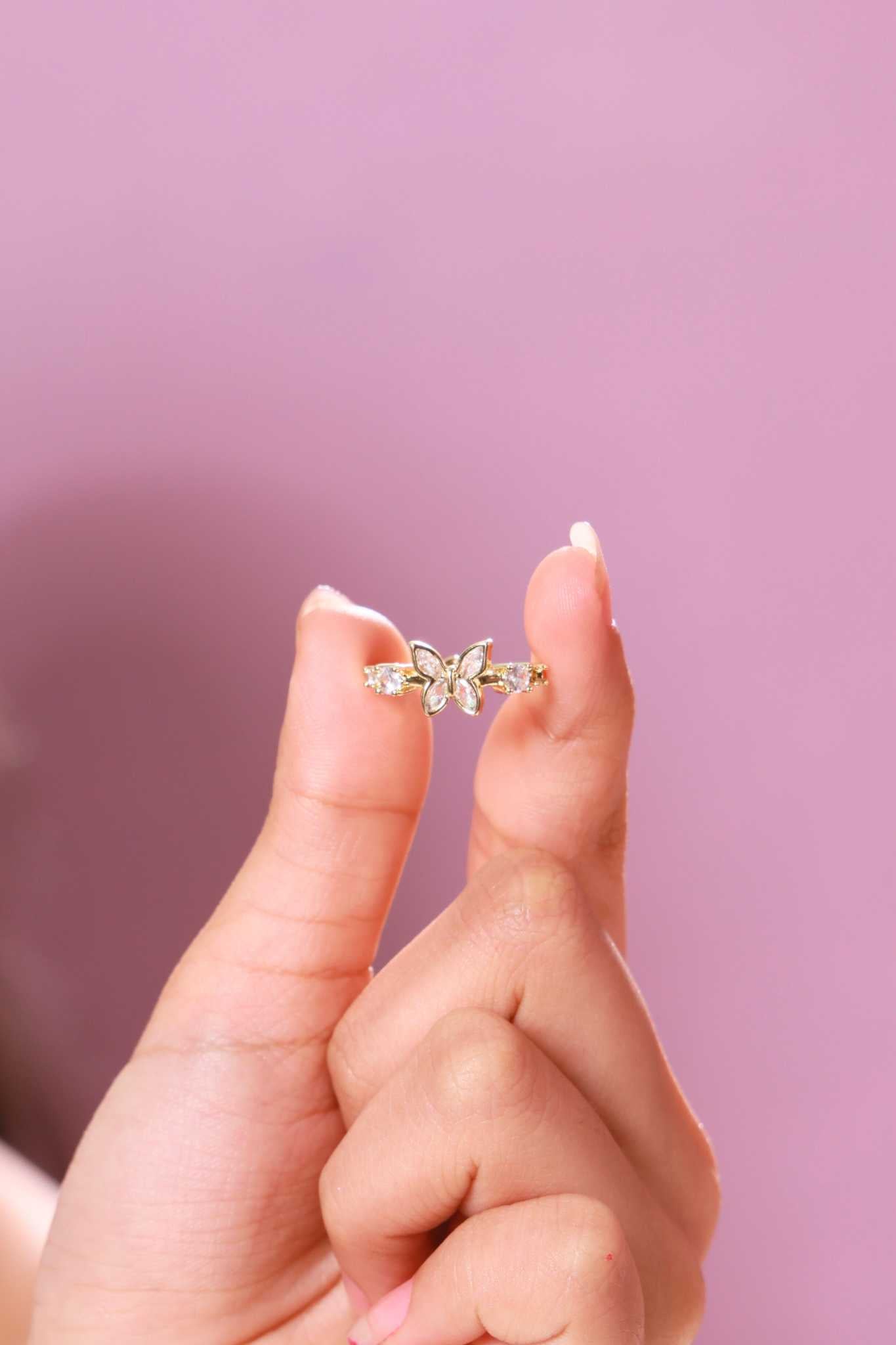 Butterfly Glow Adjustable Ring