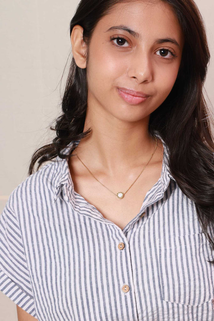 Luna Ring Necklace – Minimal Gold Finish