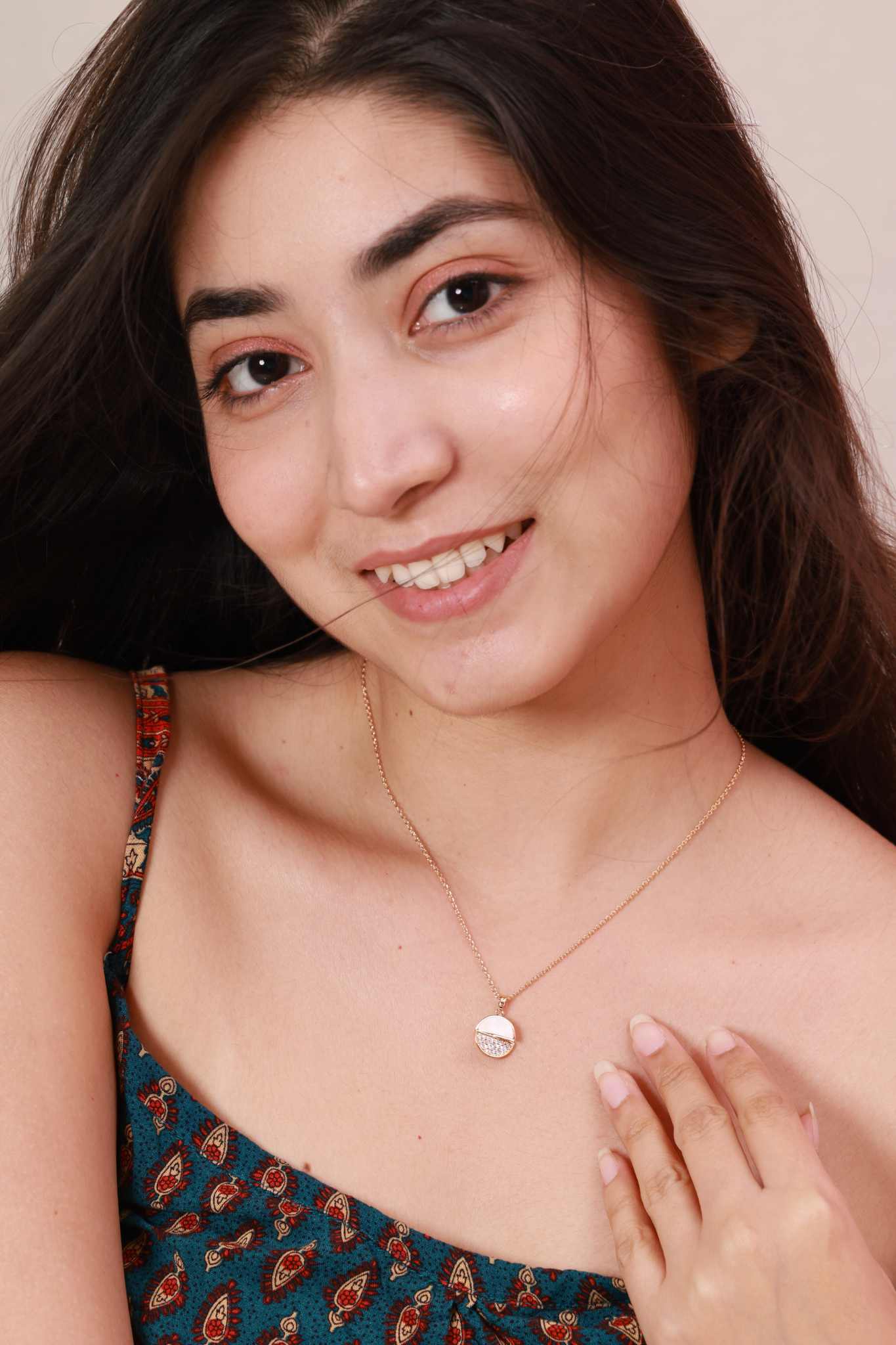 Half-Moon Glow Pendant Necklace