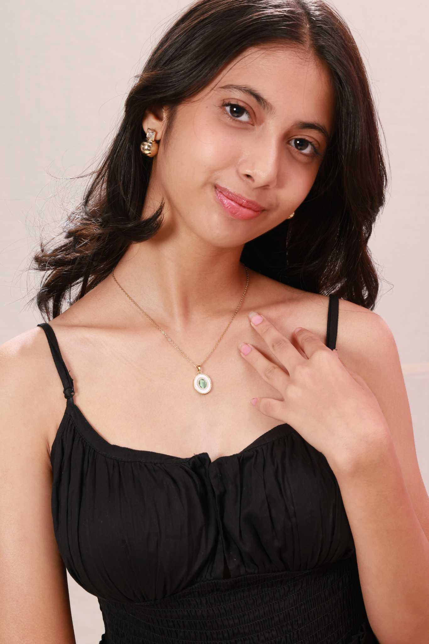 Emerald Glow Medallion Necklace