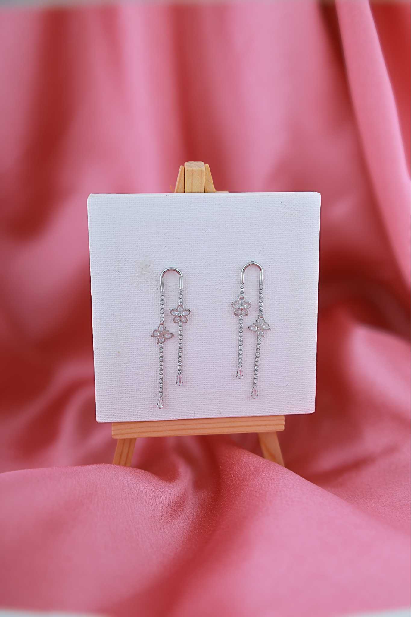 Crystal Petal Drop Earrings