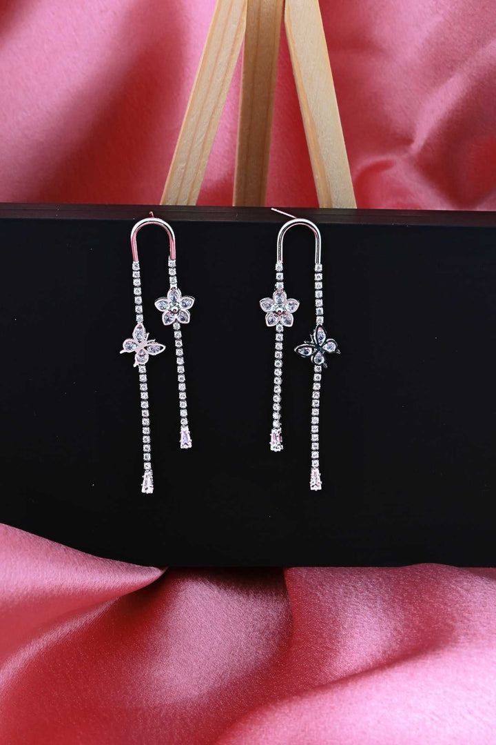 Crystal Petal Drop Earrings