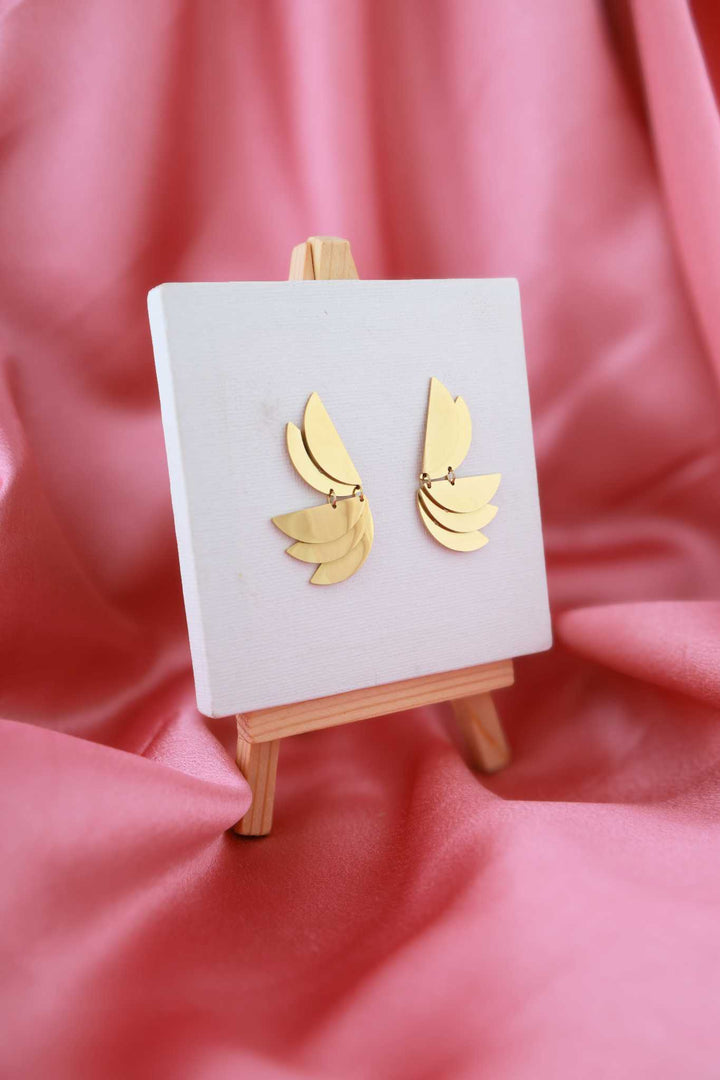 Golden Wing Statement Earrings