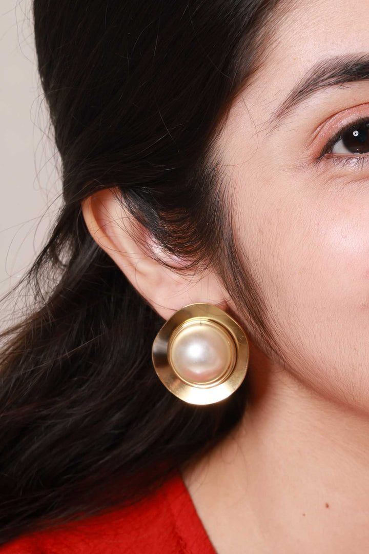Pearl Aura Halo Stud Earrings