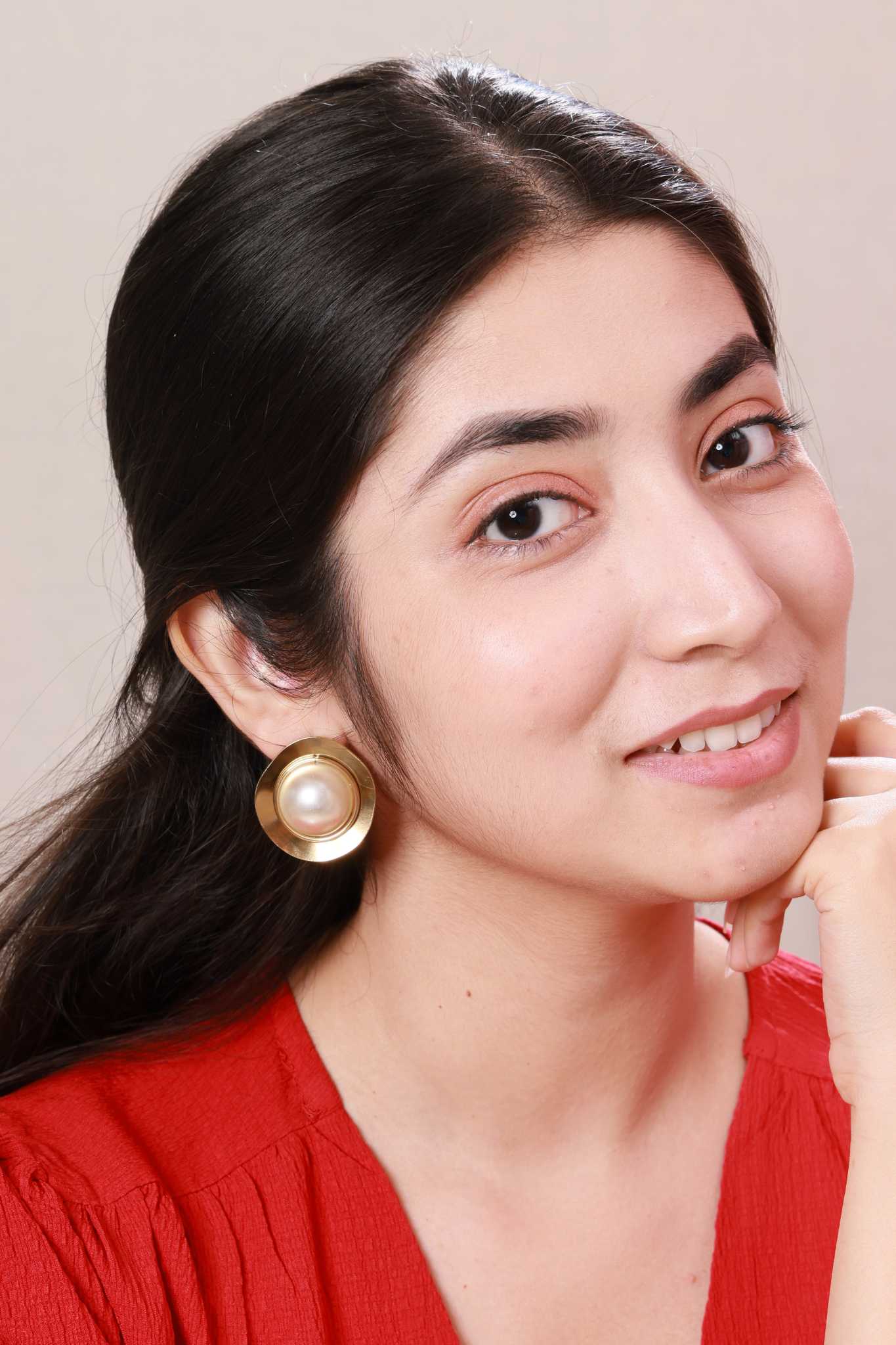 Pearl Aura Halo Stud Earrings