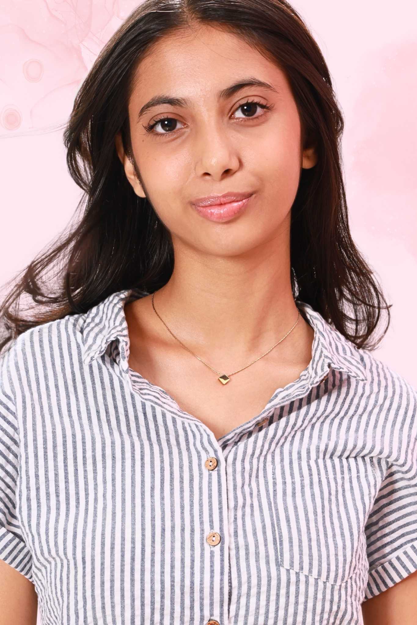 Golden Cube Pendant Necklace